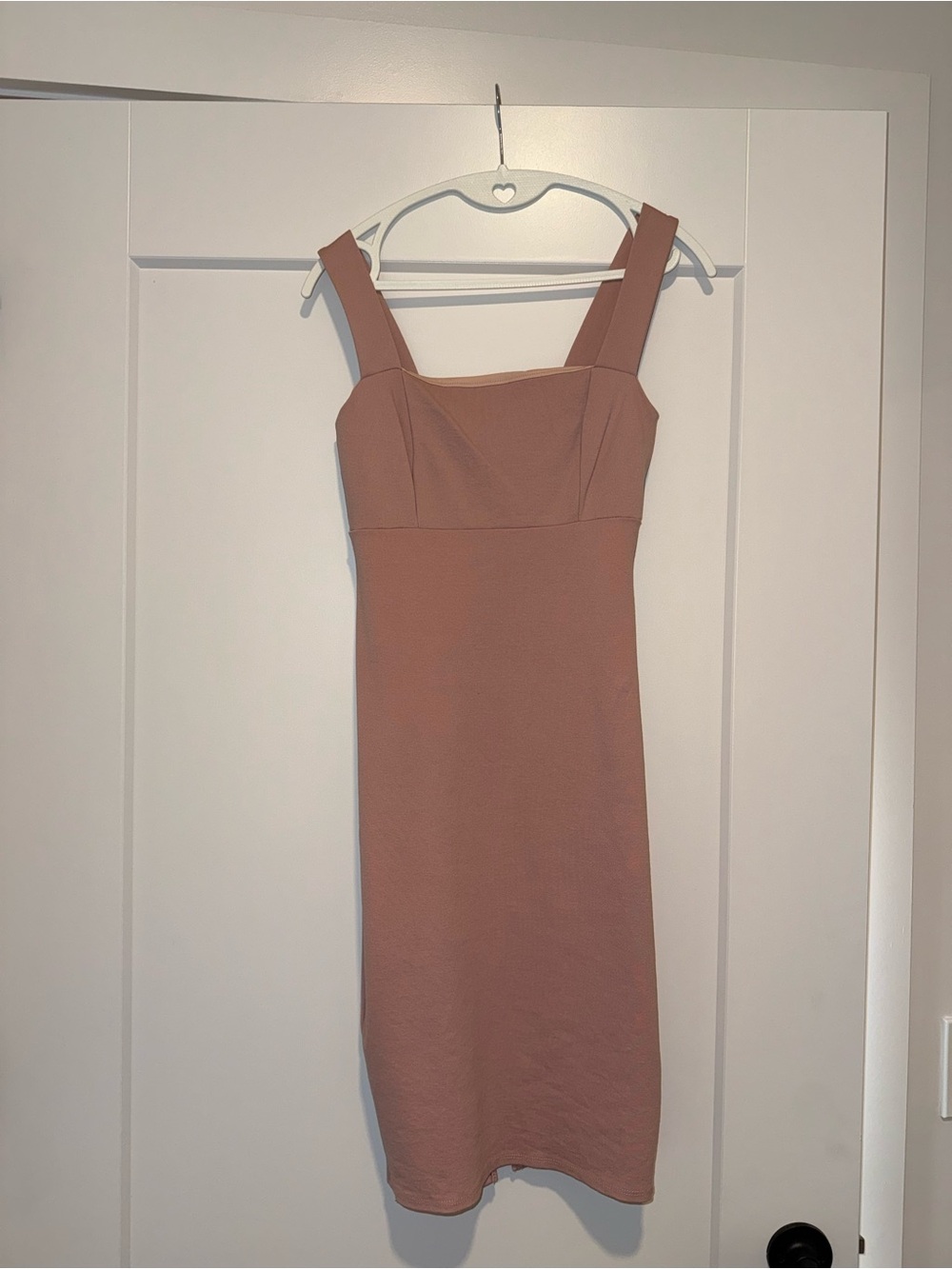 Soprano Dusty Mauve Square-Neck Midi Bodycon Dress